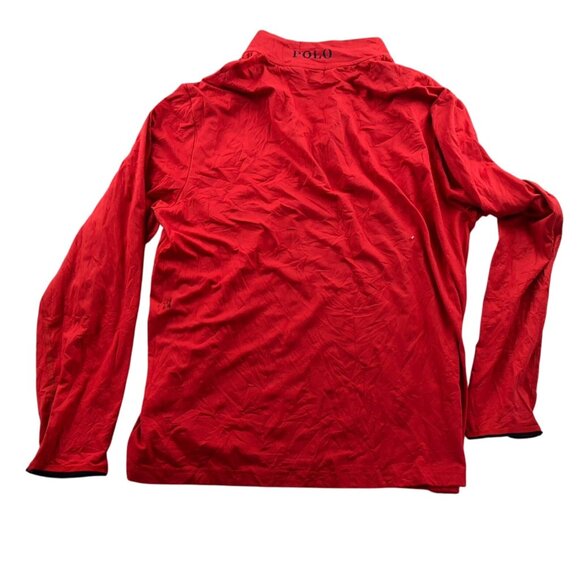 Polo Golf Ralph Lauren Mens Activewear Top Large Red Quarter Zip Long Sleeve - Picture 2 of 16